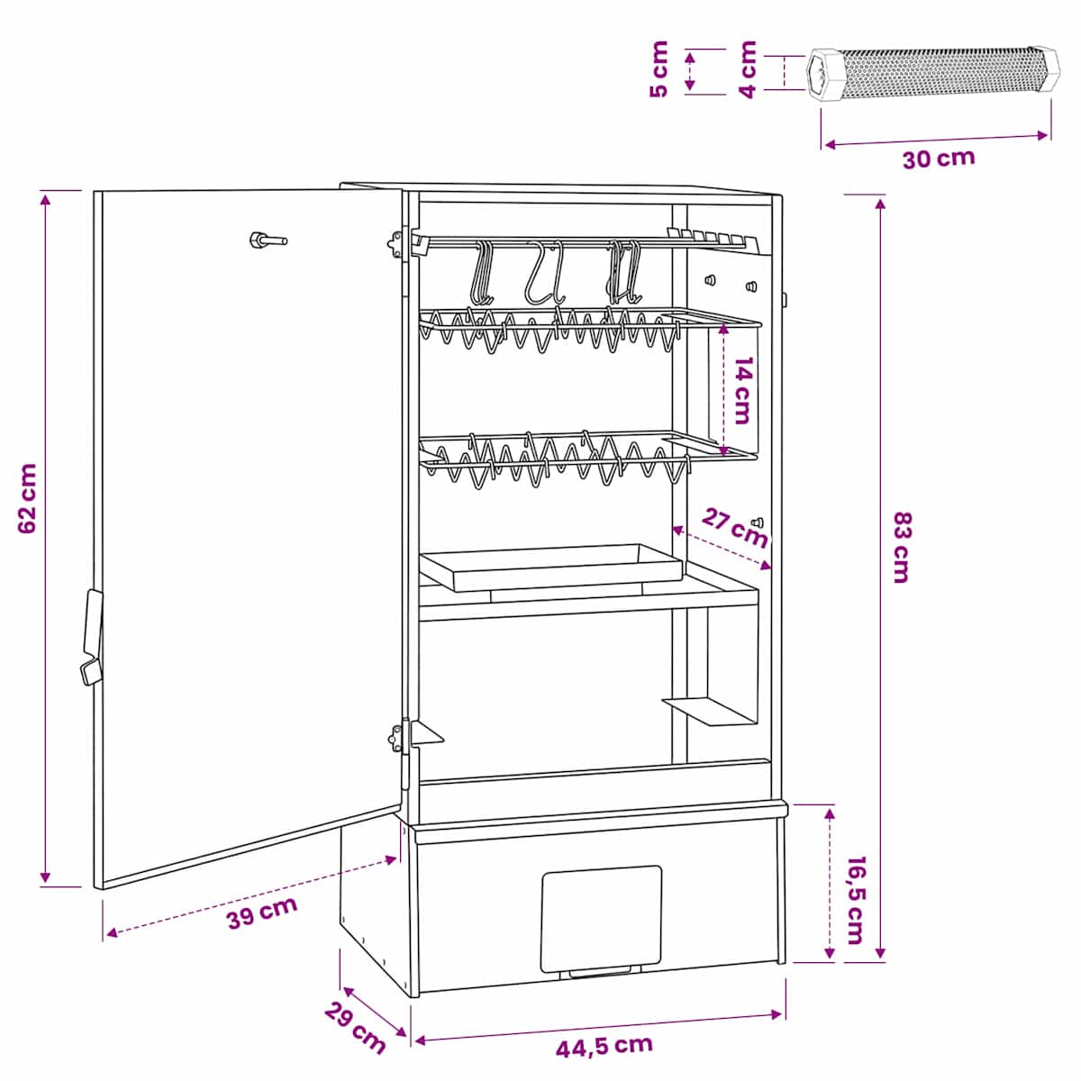 Ryggerovn 3 stk. 44,5 x 29 x 83 cm Galvaniseret stål Sølv - Billede 7