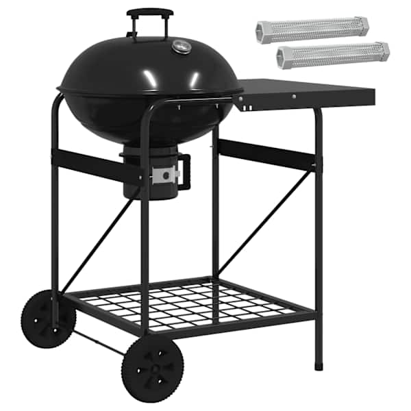 vidaXL S&uuml;si grill suitsetaja torudega 91 x 71 x 107 cm Teras Must