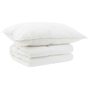 vidaXL Tekk ja padjakomplekt 2 tk 152x203 cm Suvi 140 GSM Vill Valge