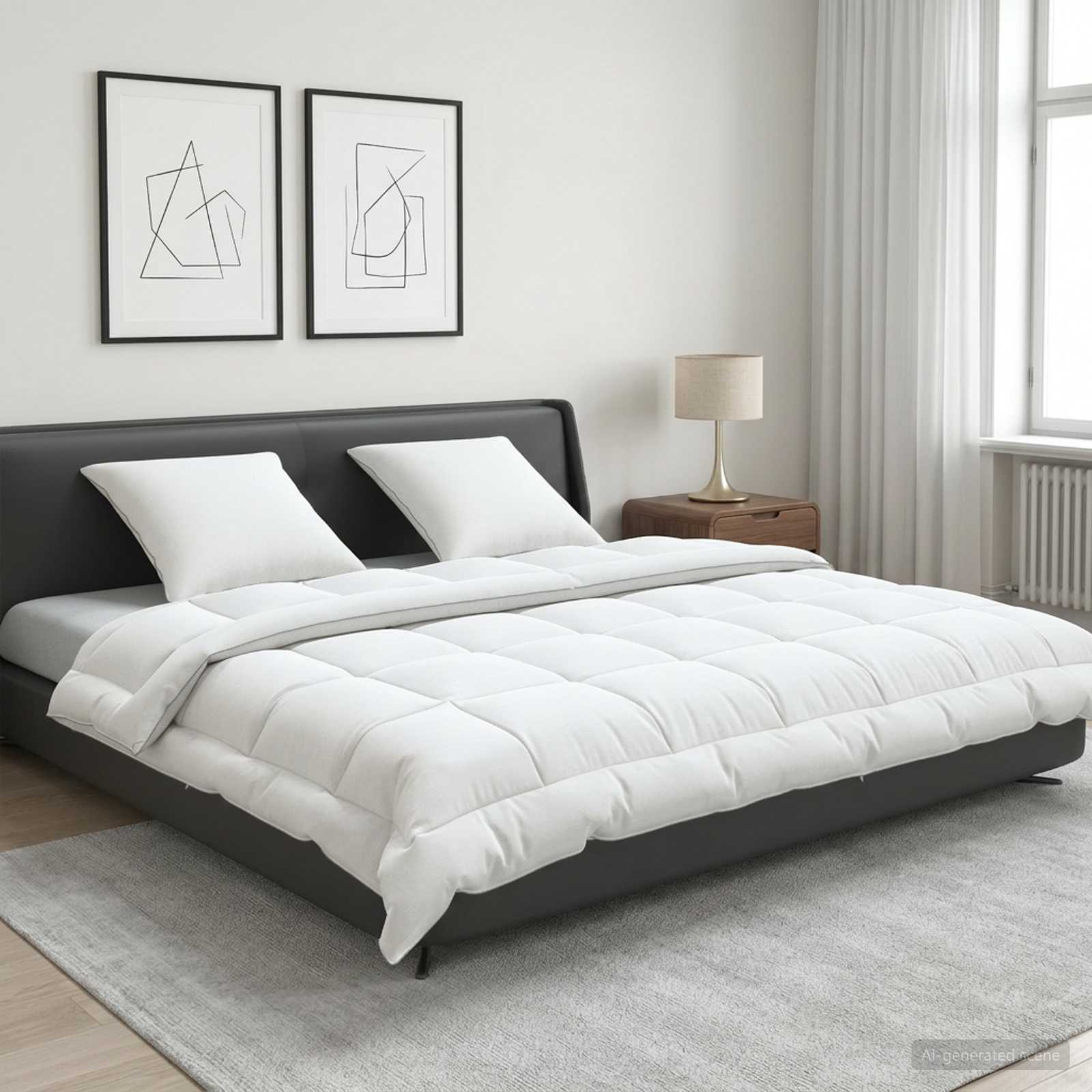 Dekbed en Kussen Set 3 pcs 240x260 cm Zomer 140 GSM Wol Wit image 1