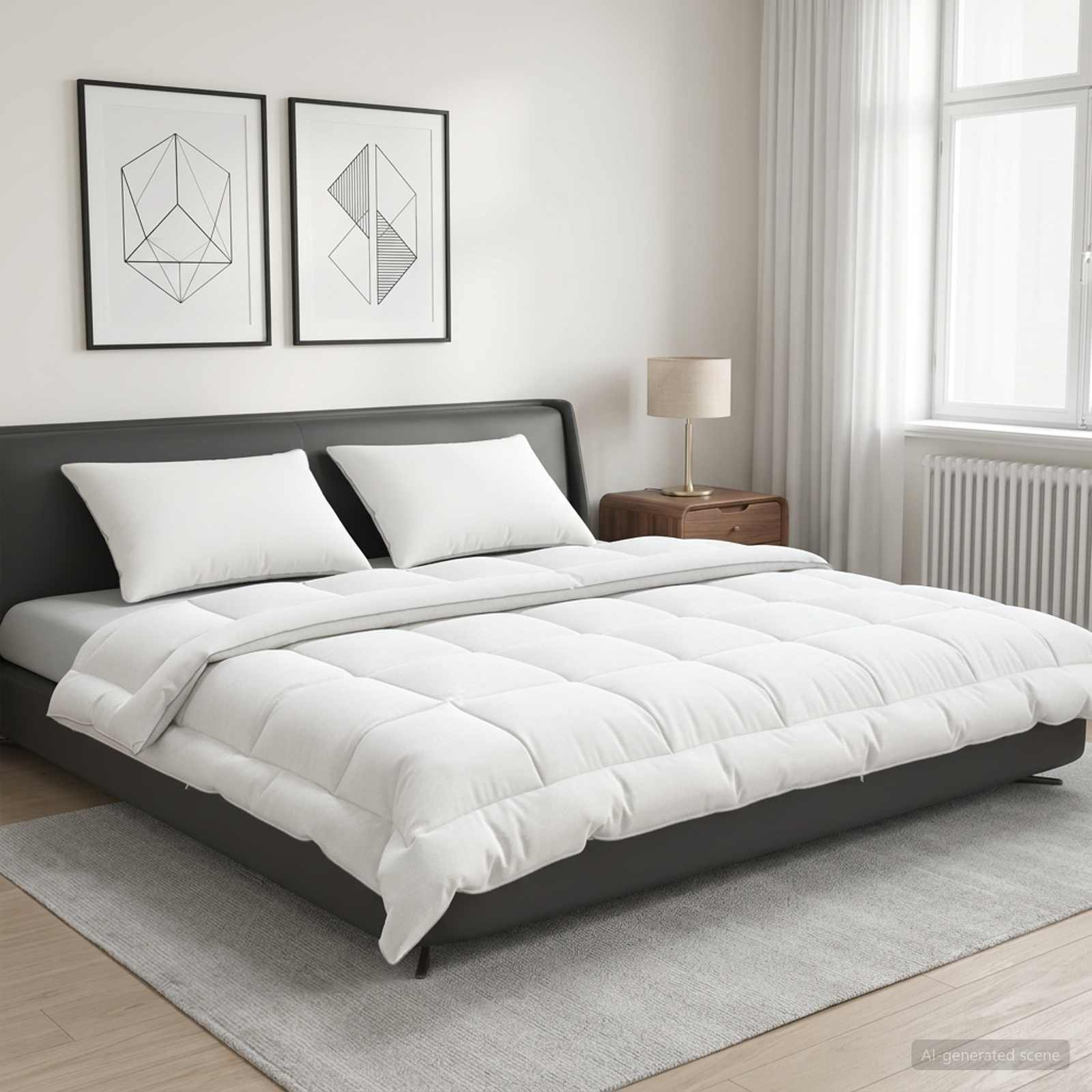 Dekbed en Kussen Set 3 pcs 240x260 cm Zomer 140 GSM Wol Wit image 1