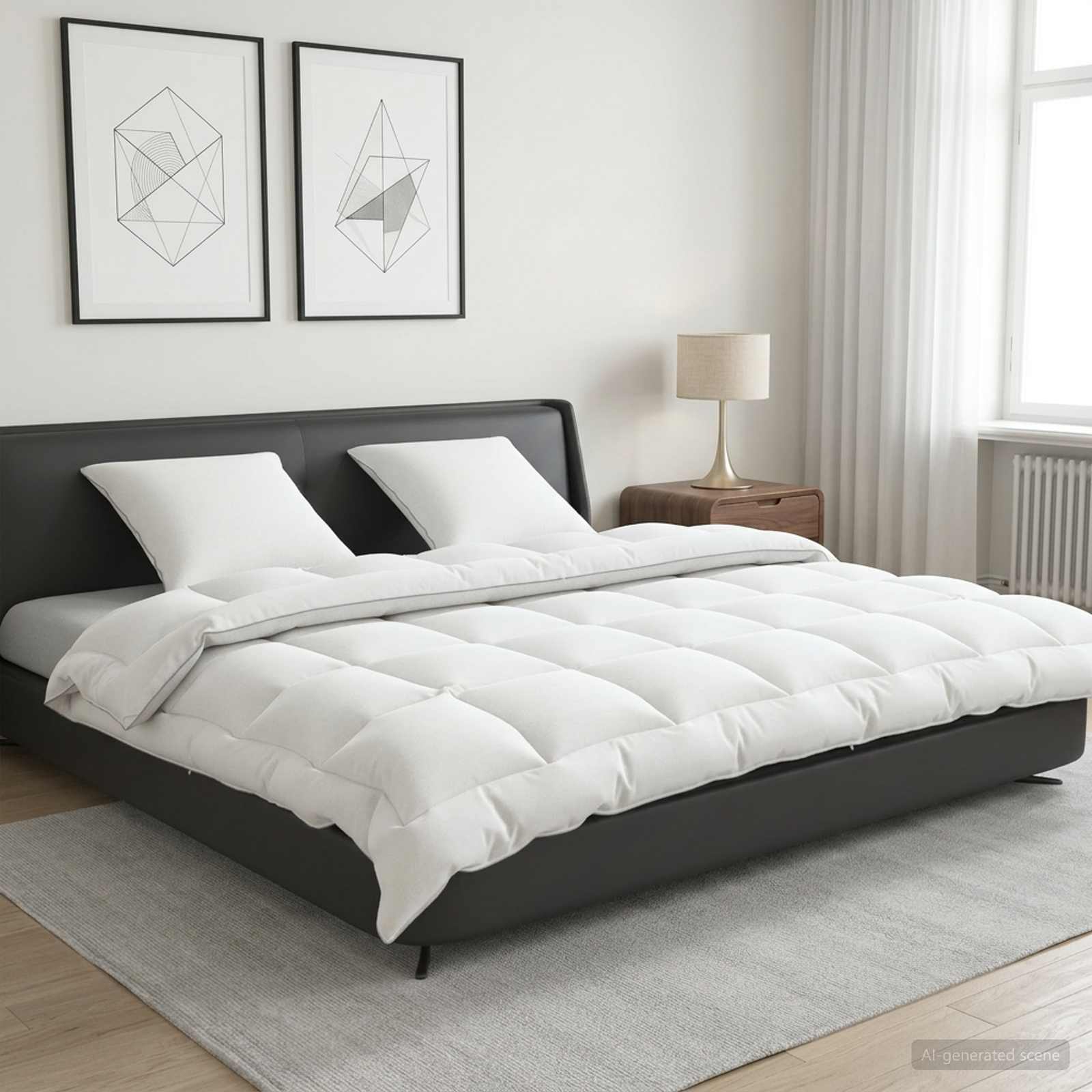 Dekbed en Kussen Set 3 pcs 240x260 cm 4 seizoenen 220 GSM Wol image 1