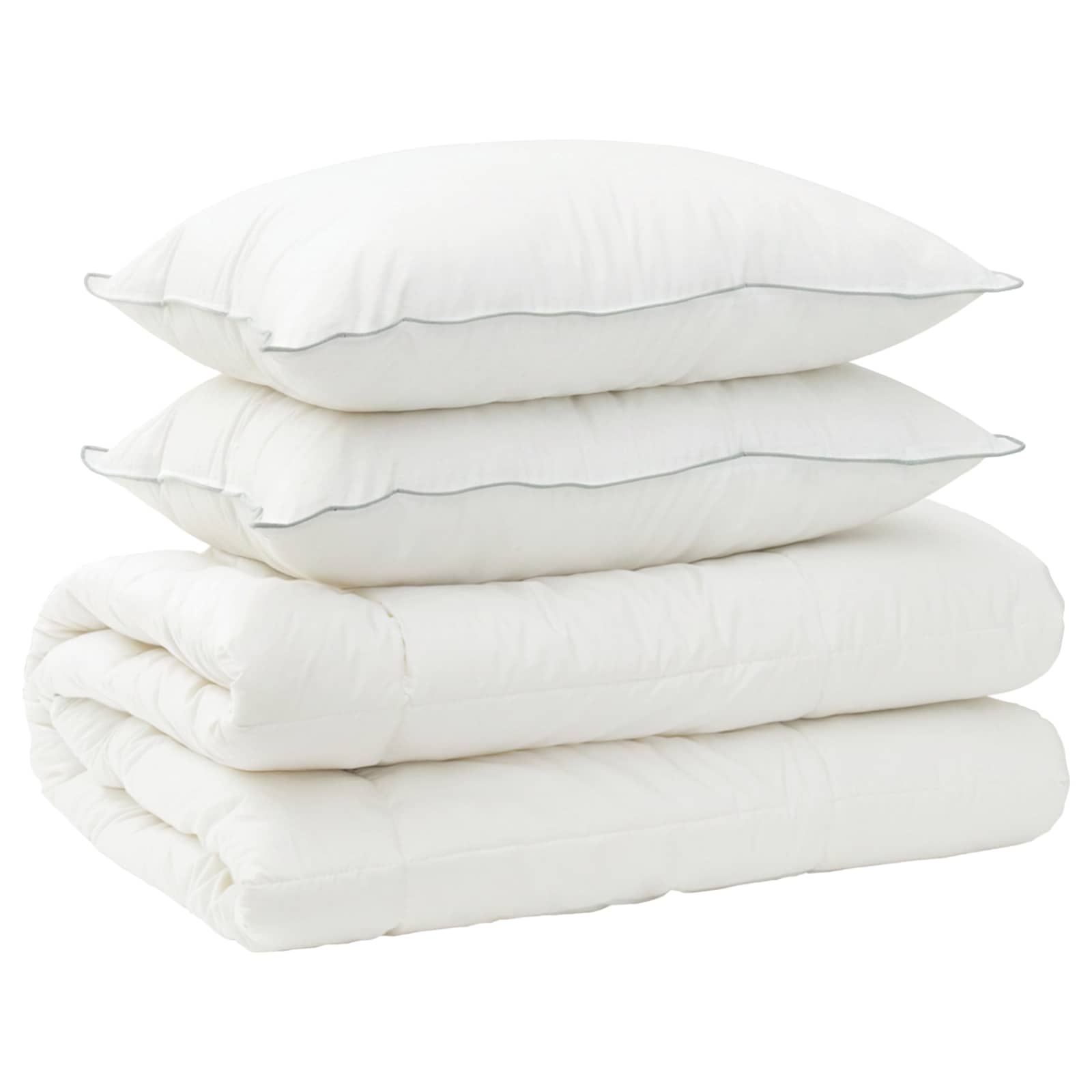 Dekbed en Kussen Set 3 pcs 240x260 cm 4 seizoenen 220 GSM Wol image 2