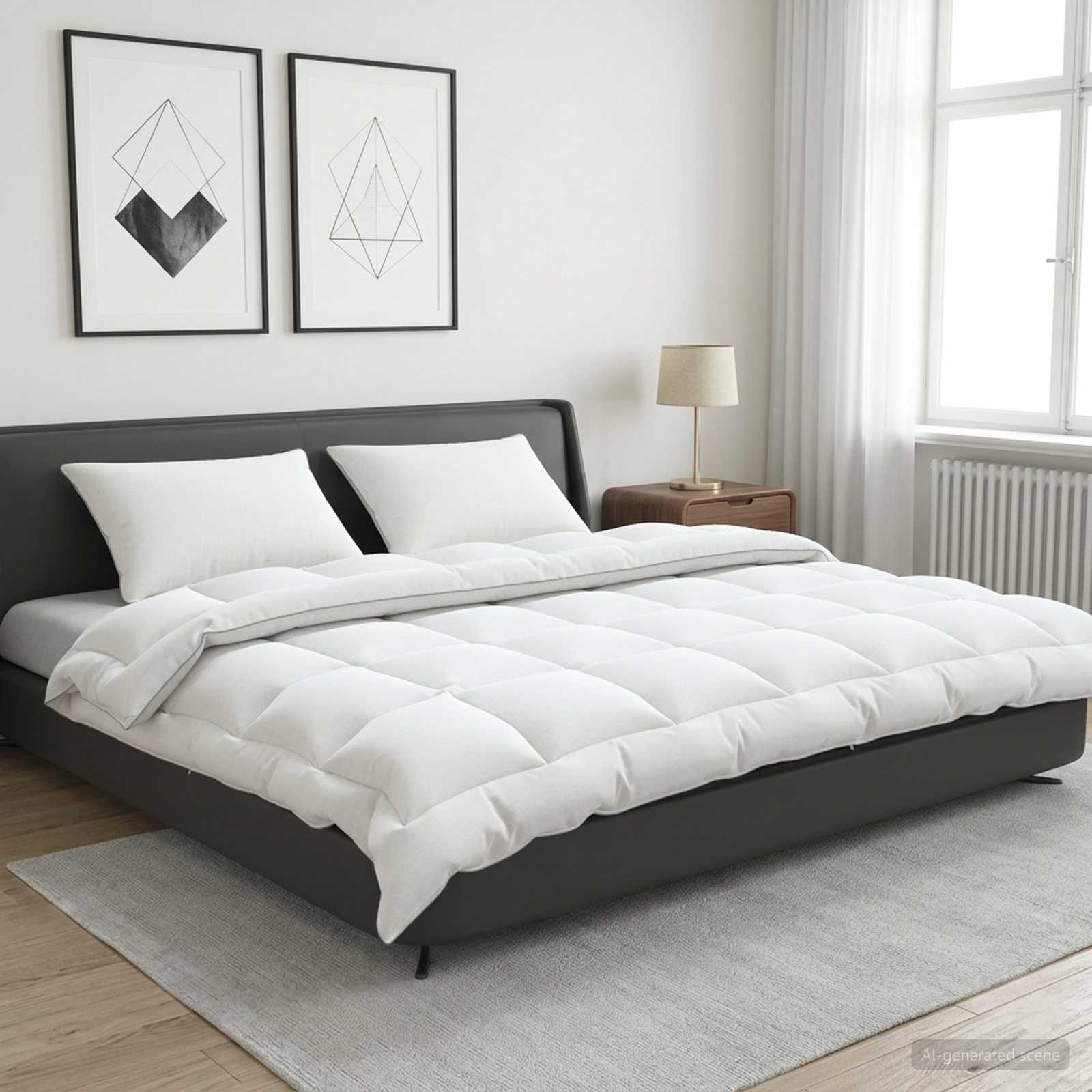 Dekbed en Kussen Set 3 pcs 240x260 cm 4 seizoenen 220 GSM Wol image 1