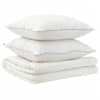 vidaXL Tekk ja padjakomplekt 3 tk 220x240 cm Suvi 200 GSM Vill Valge