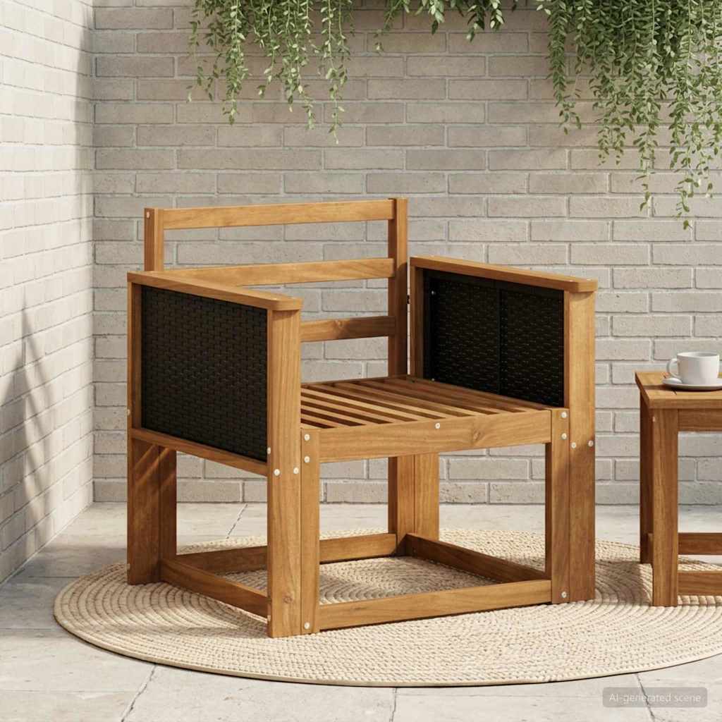 vidaXL Canapea Medie pentru Exterior Lemn Solid de Acacia natural