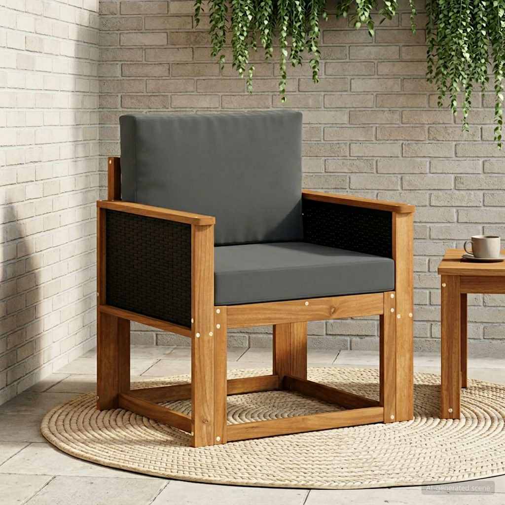 vidaXL Canapea Medie pentru Exterior Lemn Solid de Acacia natural