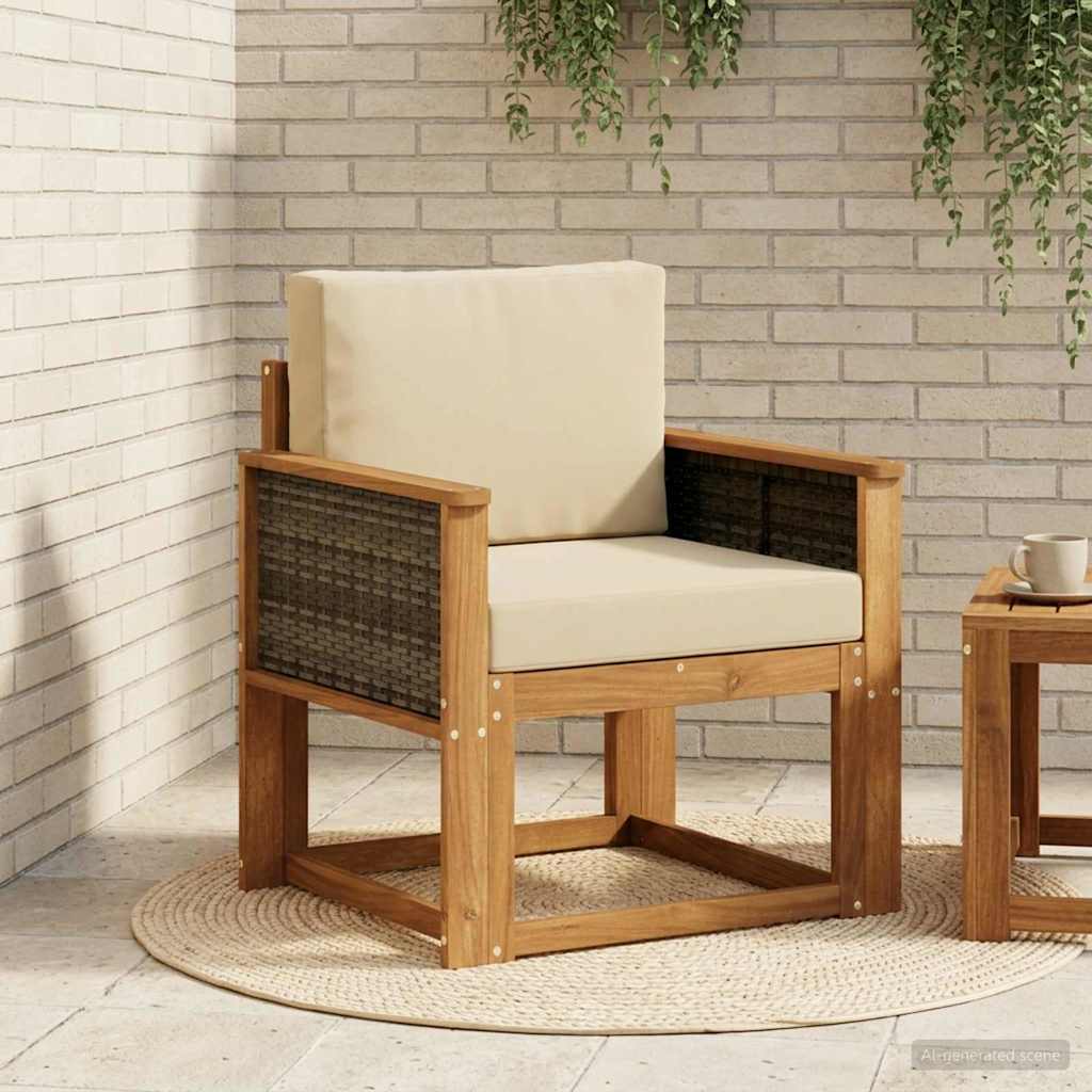 vidaXL Canapea Medie pentru Exterior Lemn Solid de Acacia natural