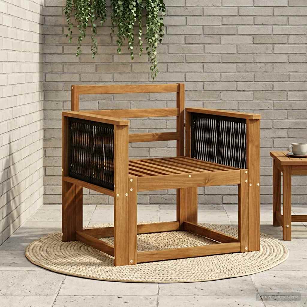 vidaXL Canapea Medie pentru Exterior Lemn Solid de Acacia natural