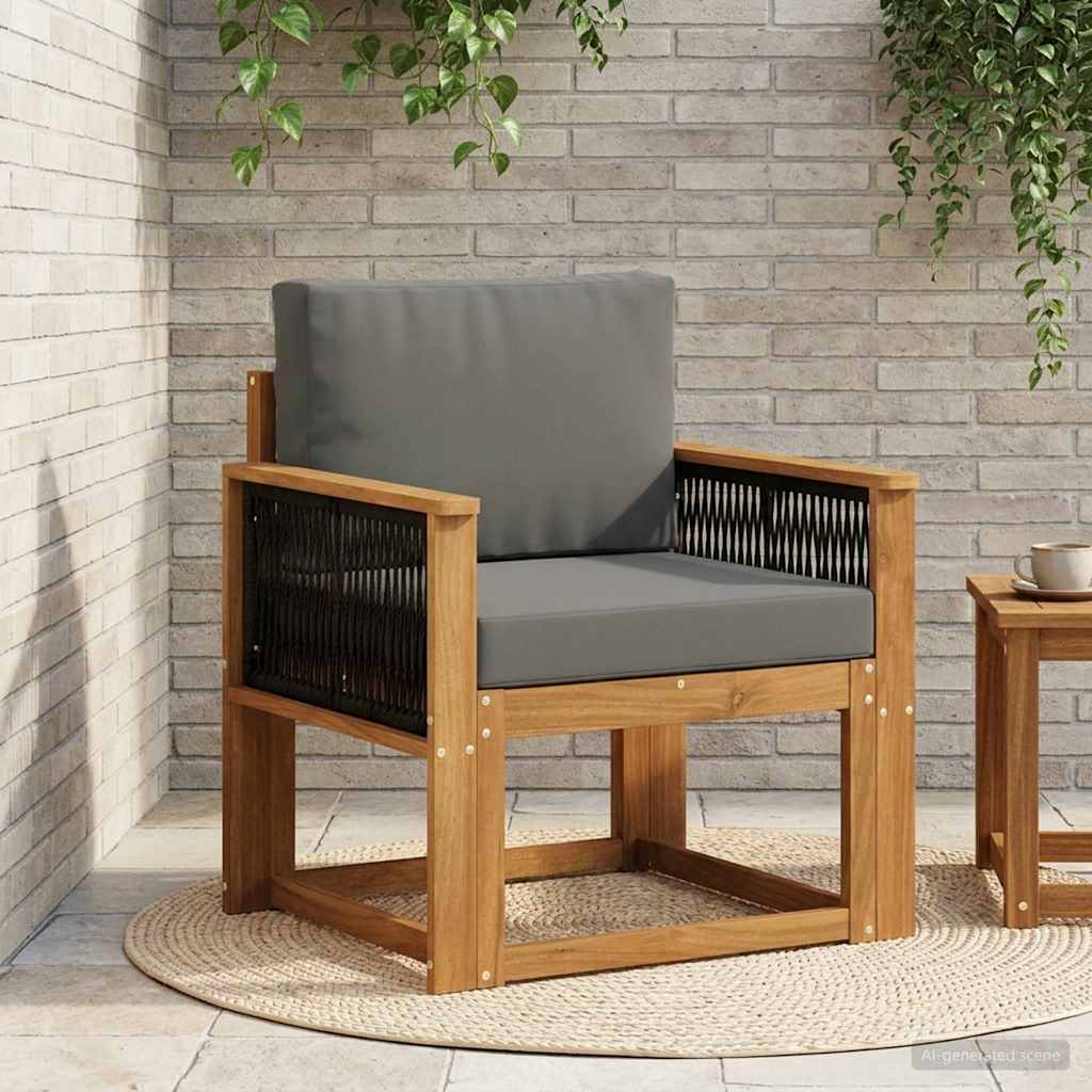 vidaXL Canapea Medie pentru Exterior Lemn Solid de Acacia natural