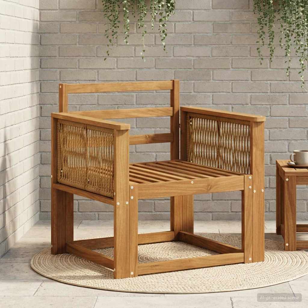 vidaXL Canapea Medie pentru Exterior Lemn Solid de Acacia natural