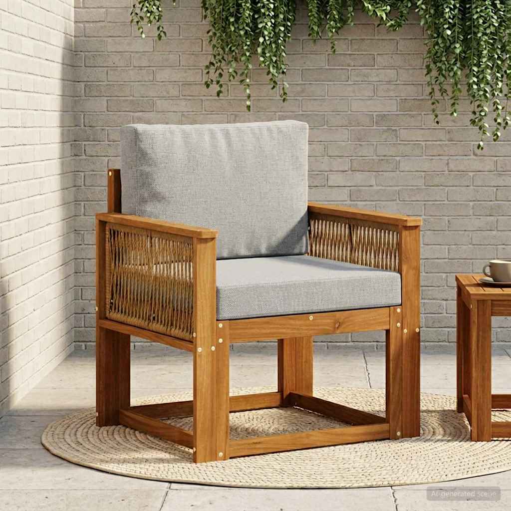 vidaXL Canapea Medie pentru Exterior Lemn Solid de Acacia natural