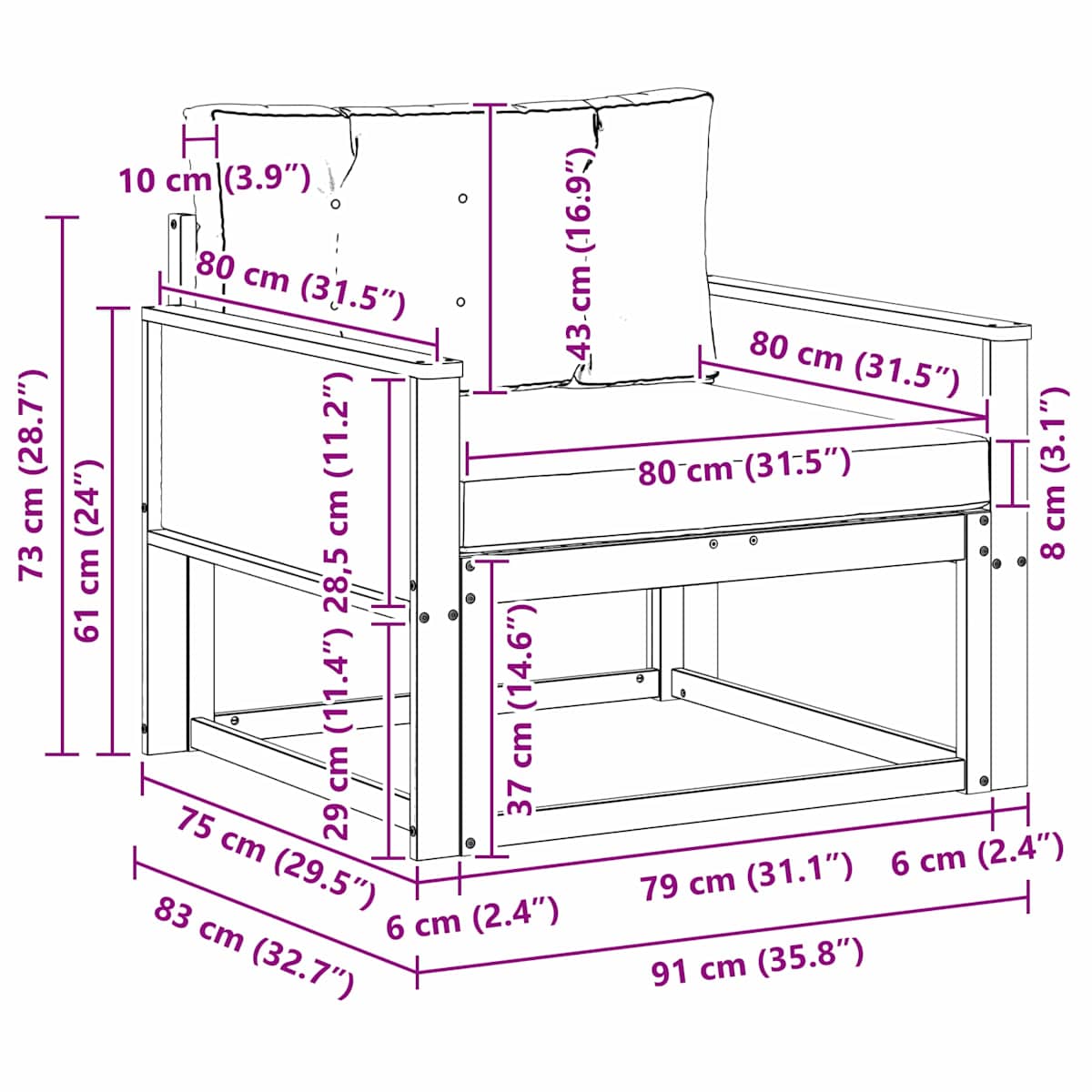 Udendørs Mellem Sofa - Billede 7