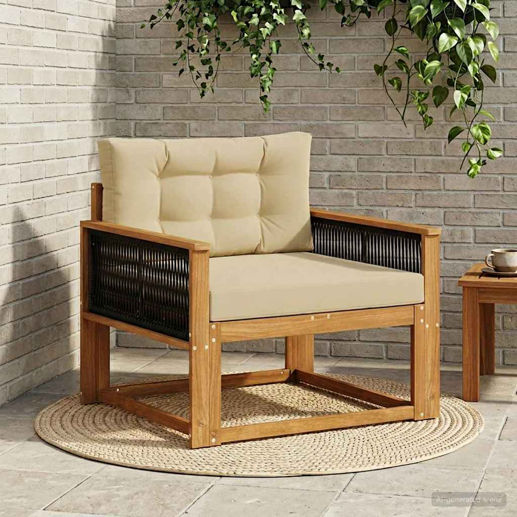 vidaXL Canapea Medie pentru Exterior natural