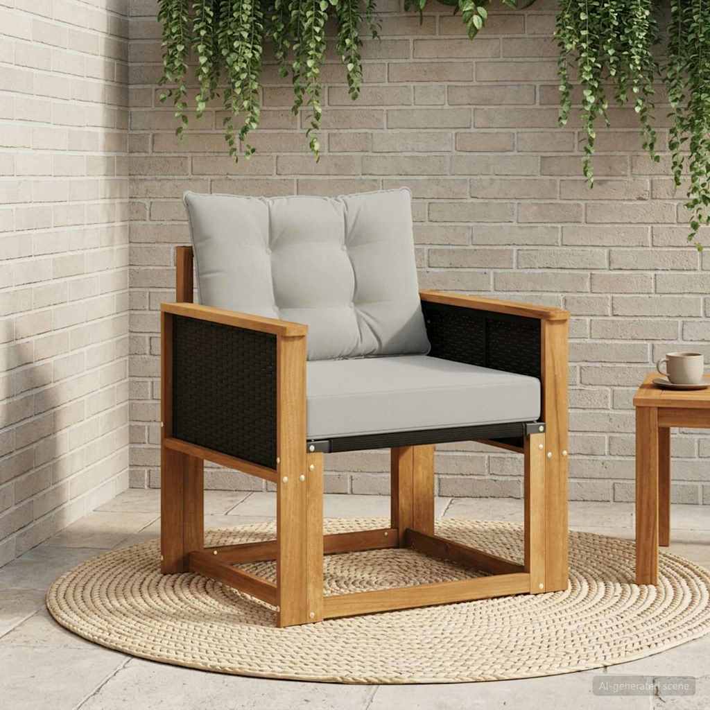 vidaXL Canapea Medie pentru Exterior Lemn Solid de Acacia natural