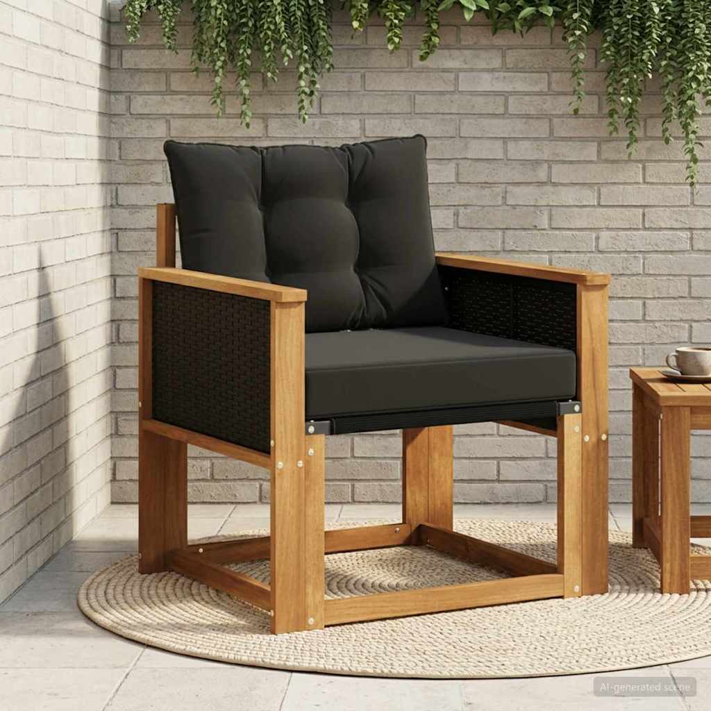 vidaXL Canapea Medie pentru Exterior Lemn Solid de Acacia natural