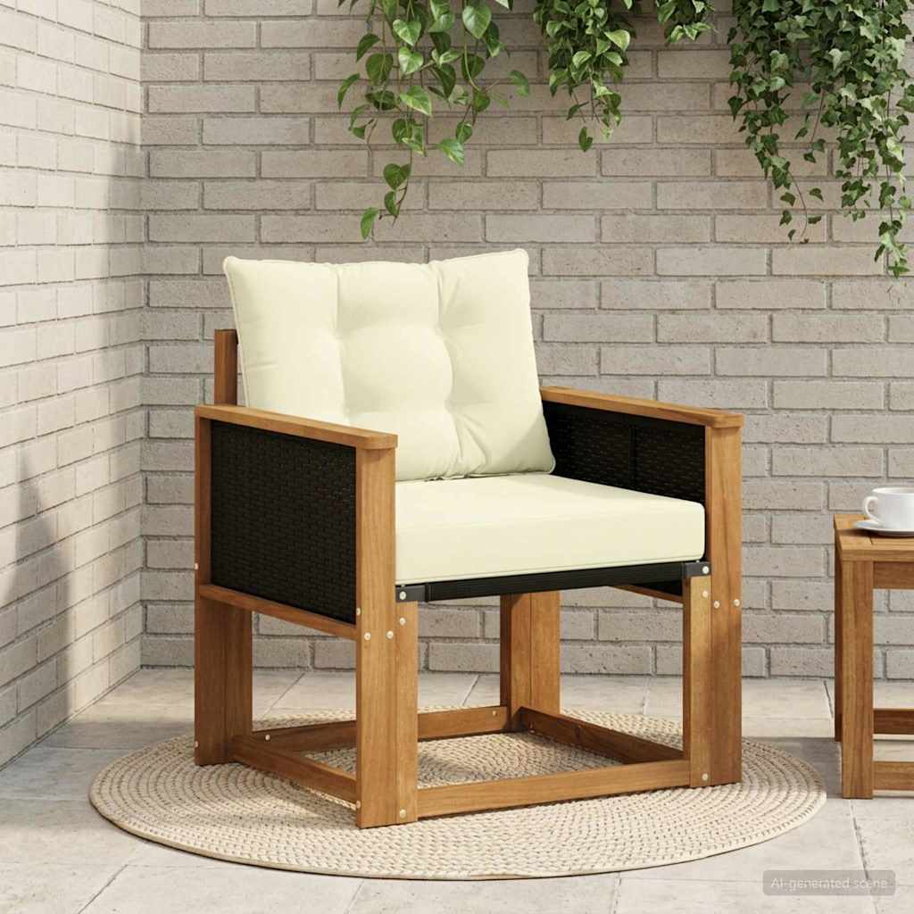 vidaXL Canapea Medie pentru Exterior Lemn Solid de Acacia natural