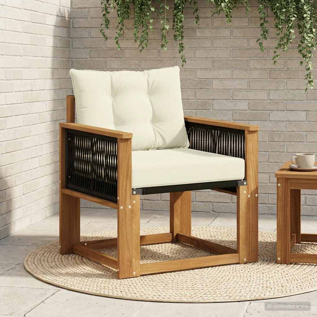 vidaXL Canapea Medie pentru Exterior Lemn Solid de Acacia natural