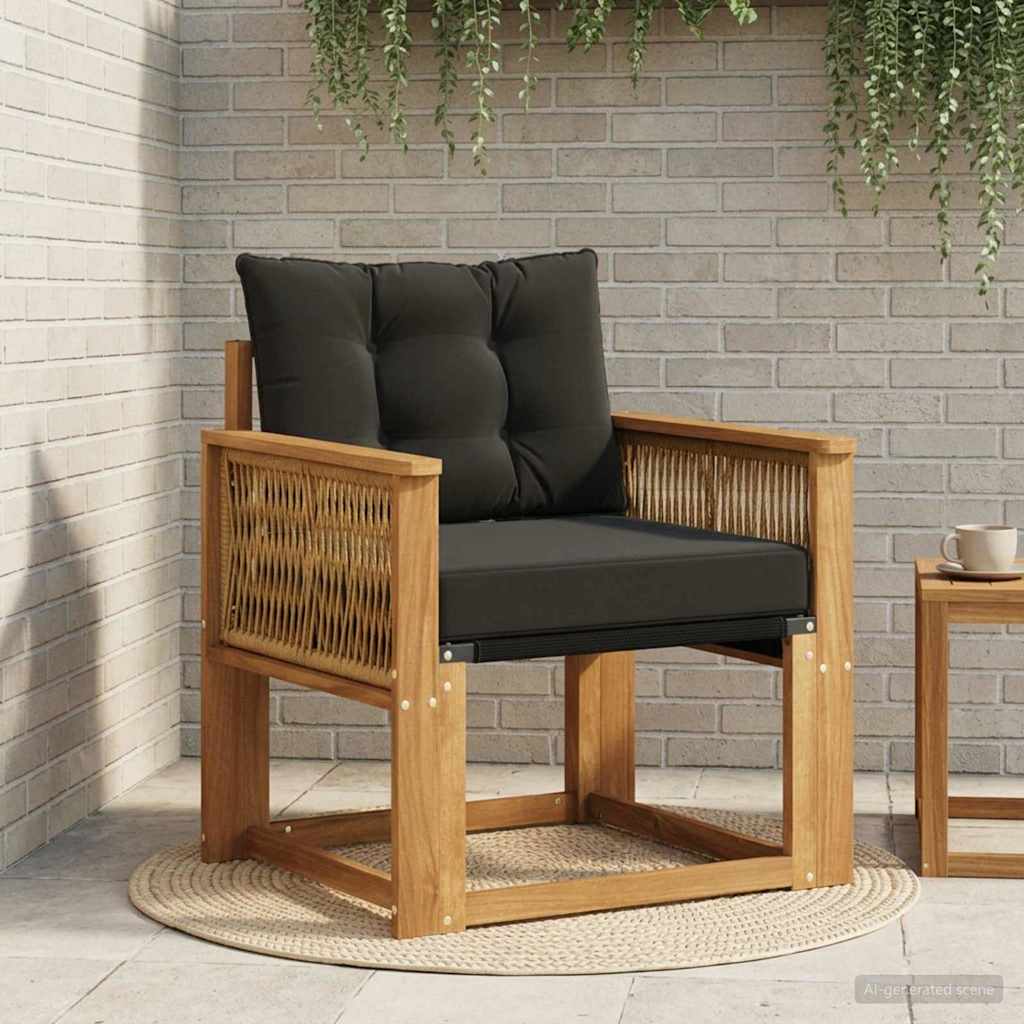 vidaXL Canapea Medie pentru Exterior Lemn Solid de Acacia natural