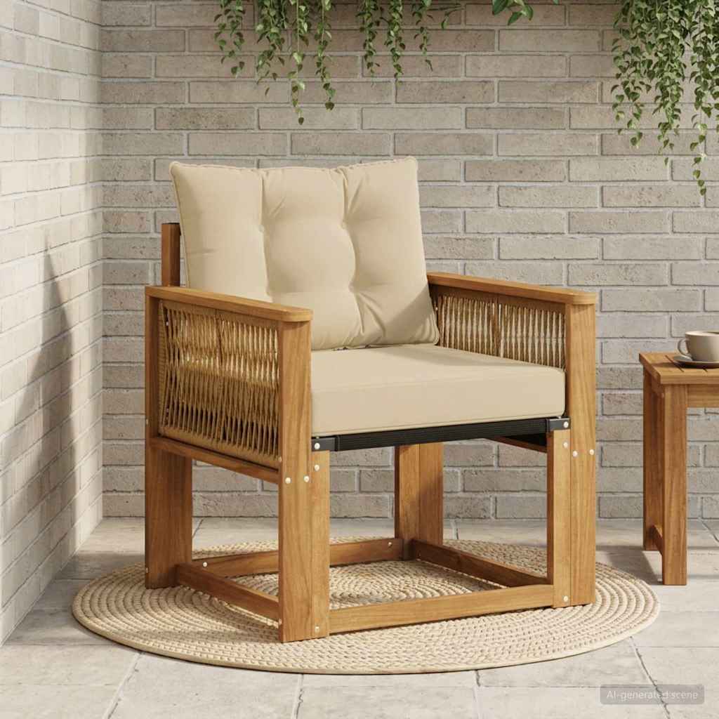 vidaXL Canapea Medie pentru Exterior Lemn Solid de Acacia natural