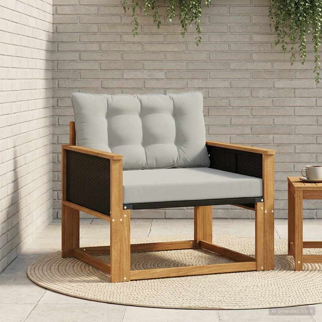 vidaXL Set de canapele de exterior Lemn solid de Acacia și Textilene