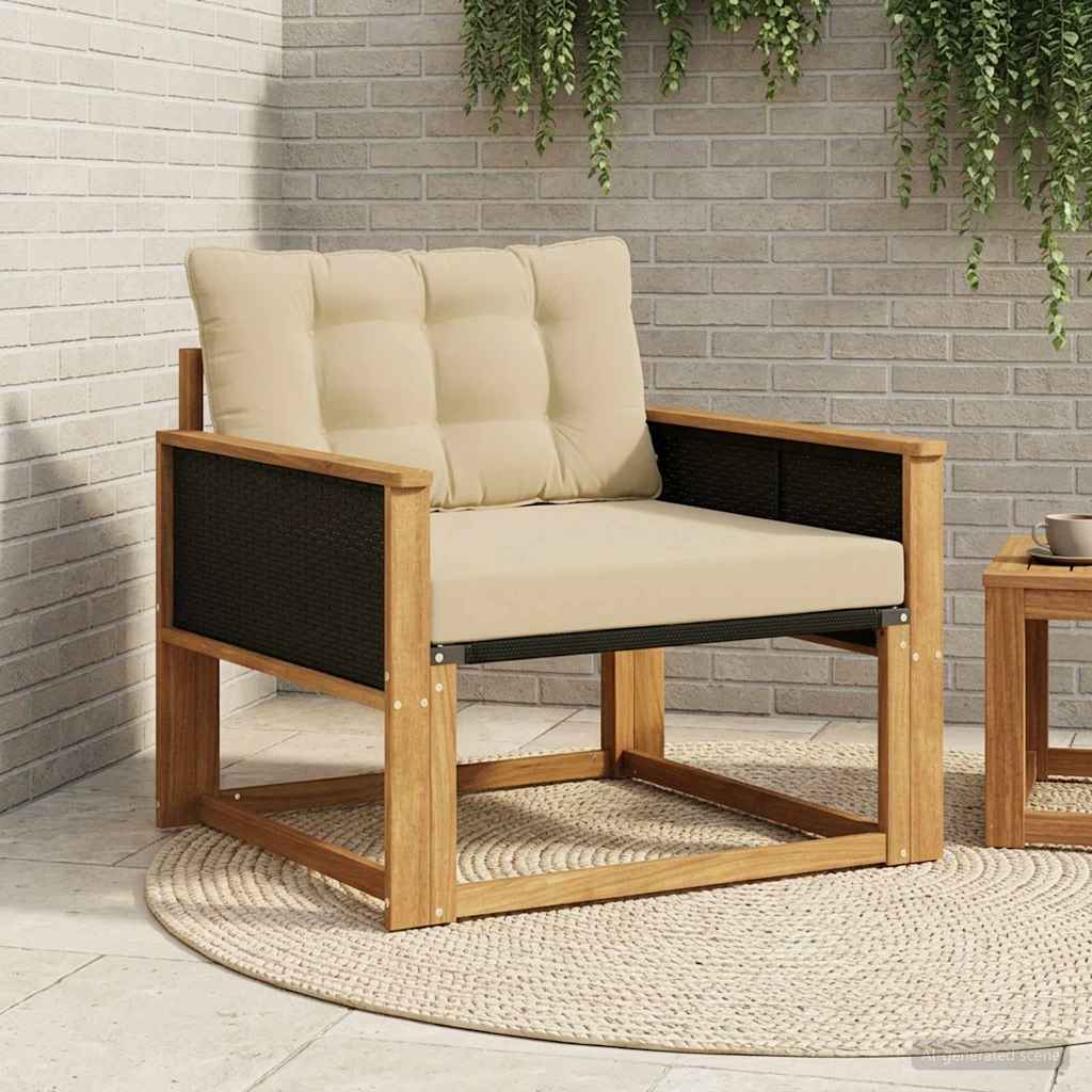 vidaXL Set de canapele de exterior Lemn solid de Acacia și Textilene
