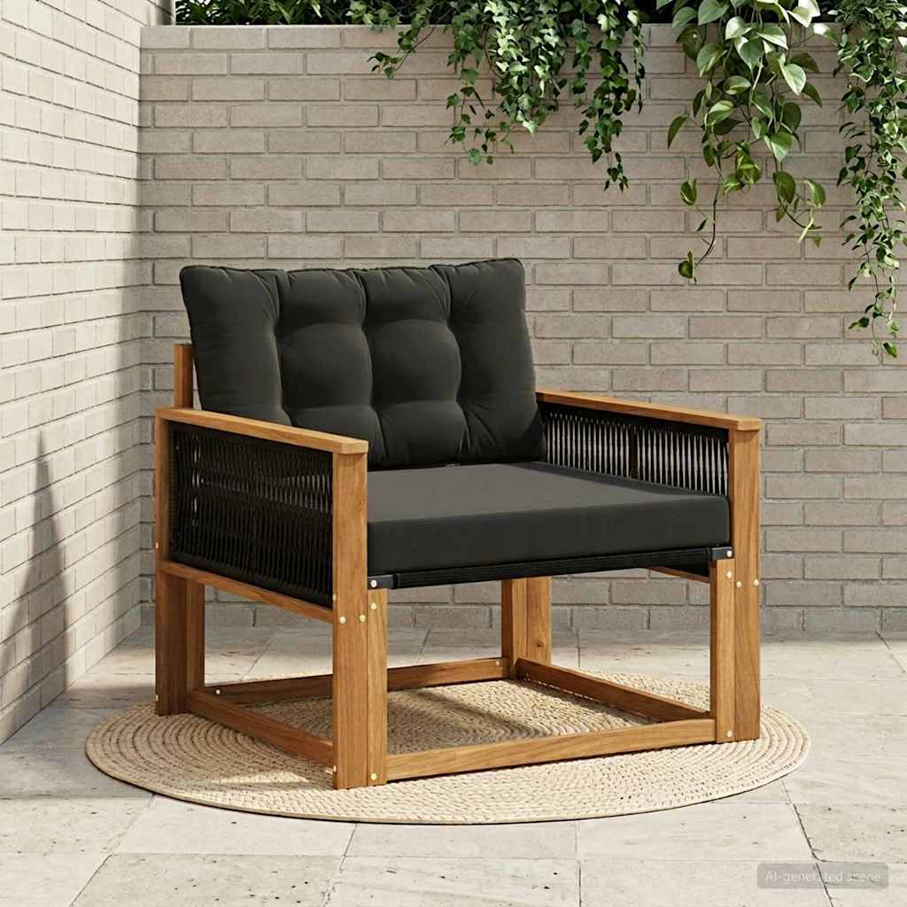 vidaXL Set de canapele de exterior Lemn solid de Acacia și Textilene