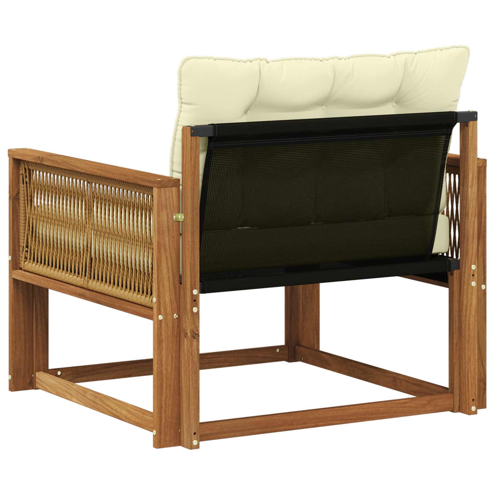 Buiten bankenset Massief Acaciahout en Textilene Naturel image 6