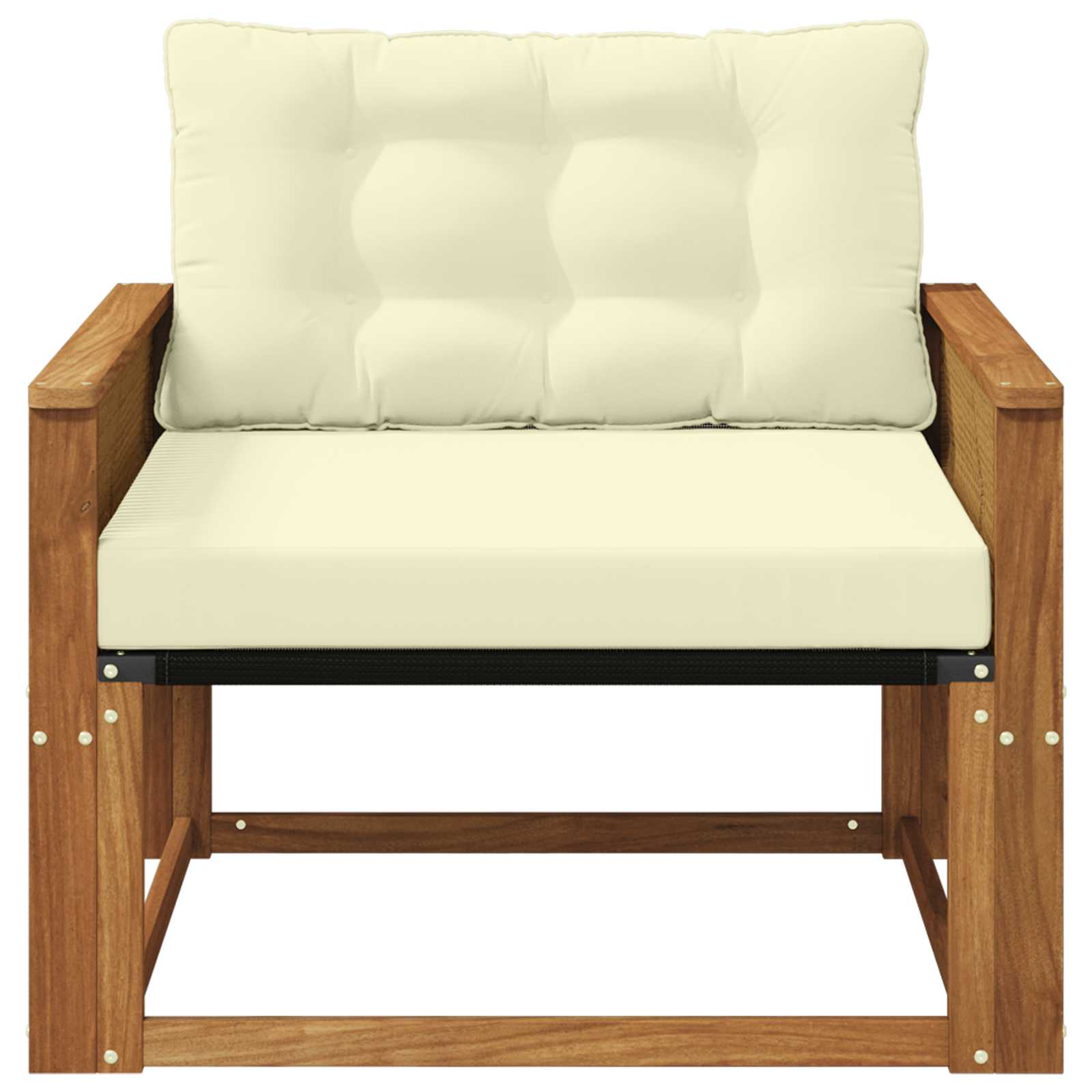 Buiten bankenset Massief Acaciahout en Textilene Naturel image 4