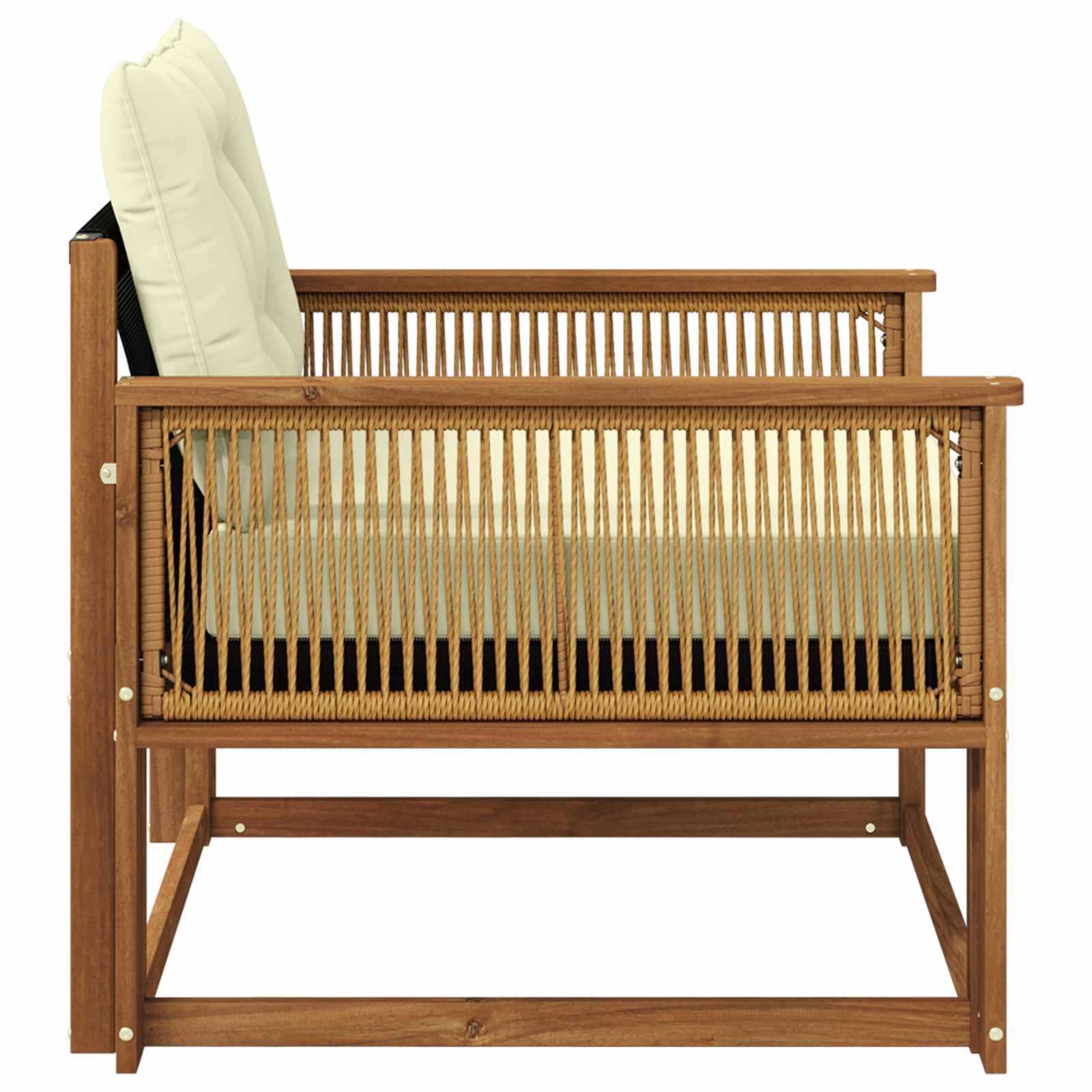 Buiten bankenset Massief Acaciahout en Textilene Naturel image 5