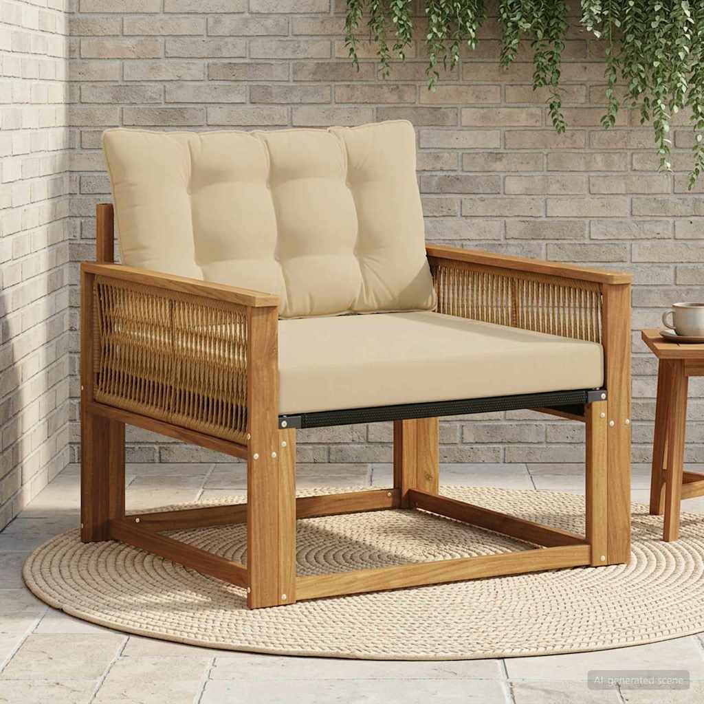 vidaXL Set de canapele de exterior Lemn solid de Acacia și Textilene