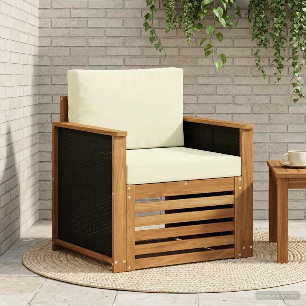 vidaXL Canapea Medie pentru Exterior natural