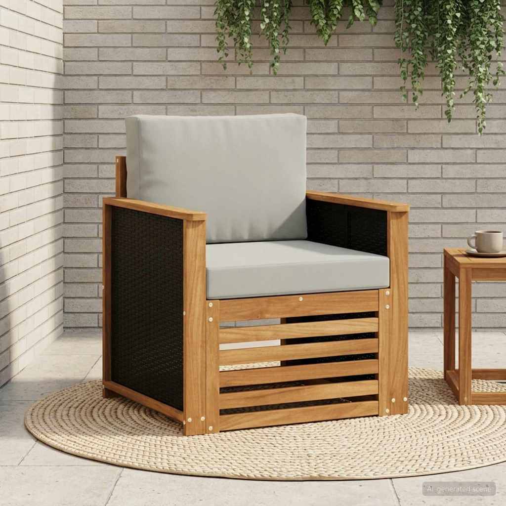 vidaXL Canapea Medie pentru Exterior natural