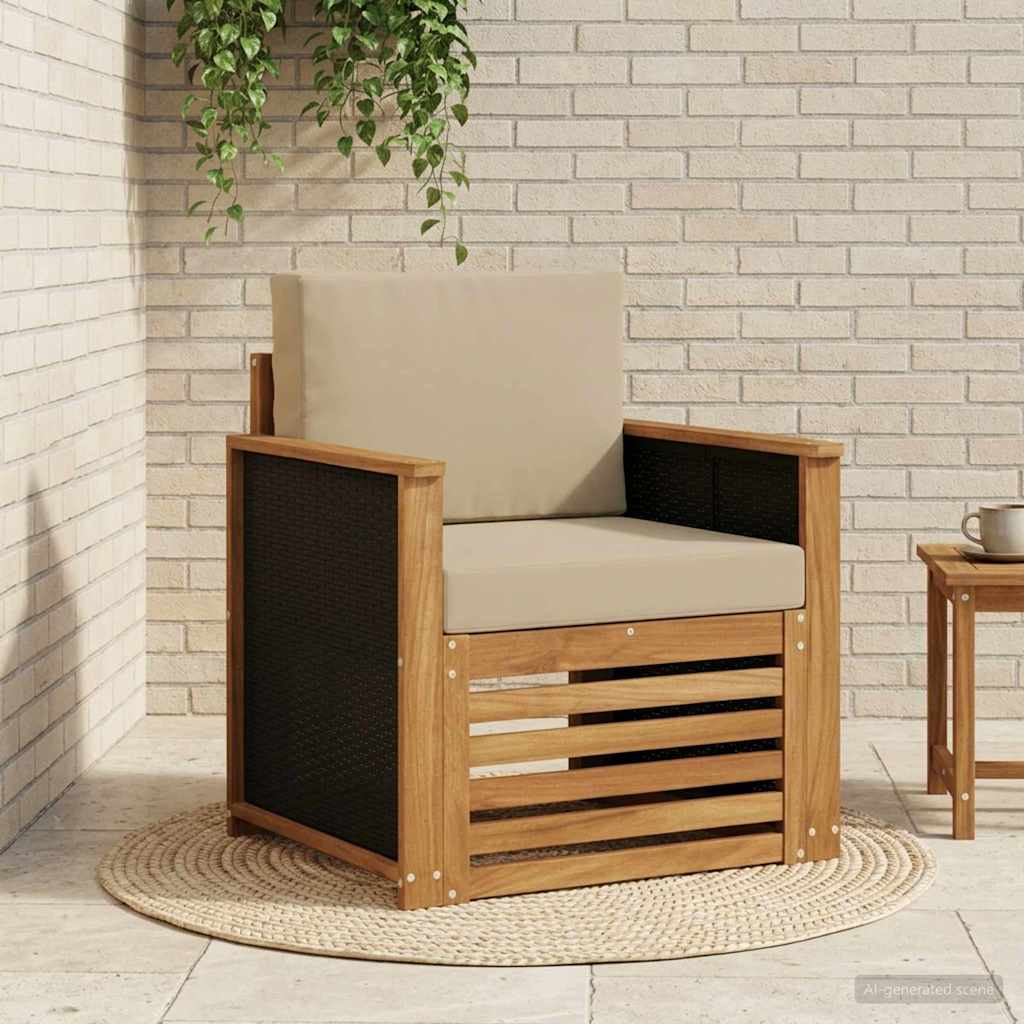 vidaXL Canapea Medie pentru Exterior natural