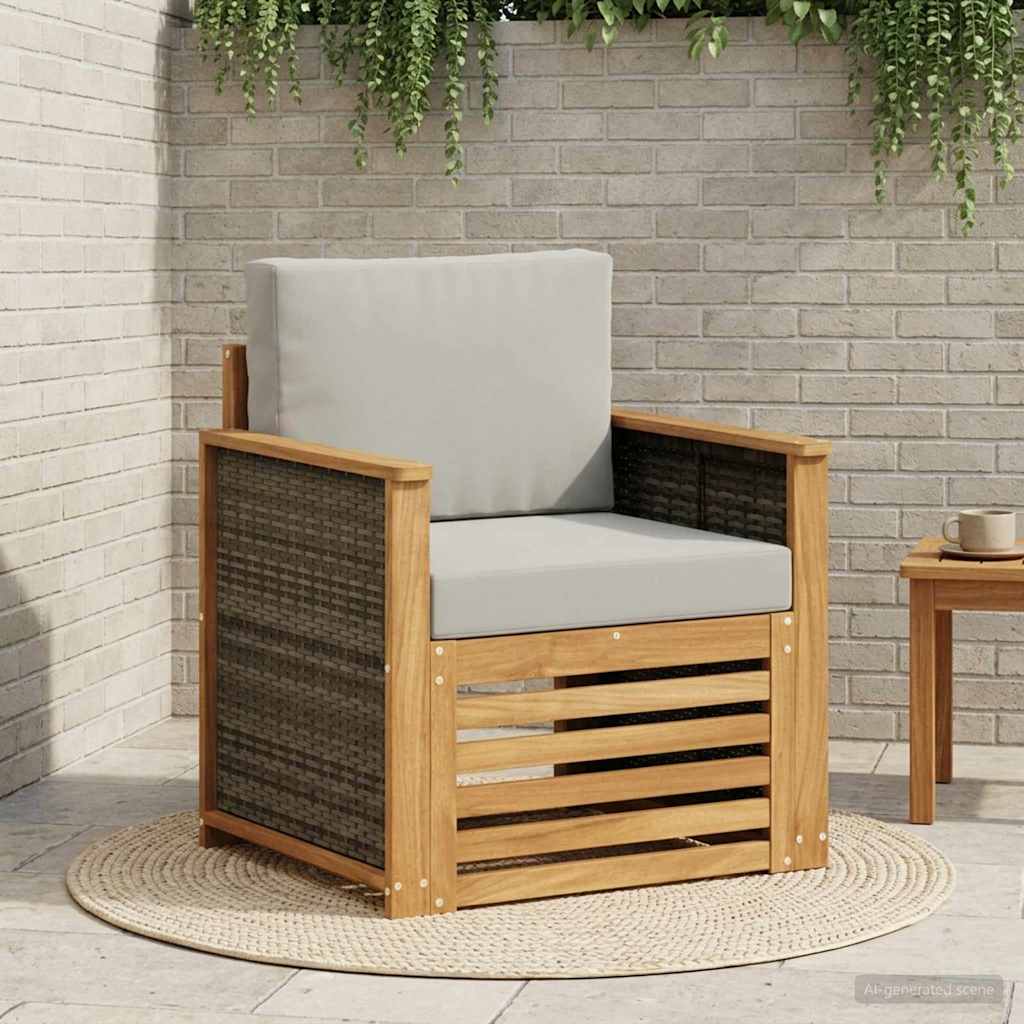 vidaXL Canapea Medie pentru Exterior natural
