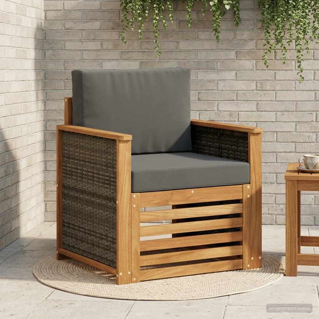 vidaXL Canapea Medie pentru Exterior natural