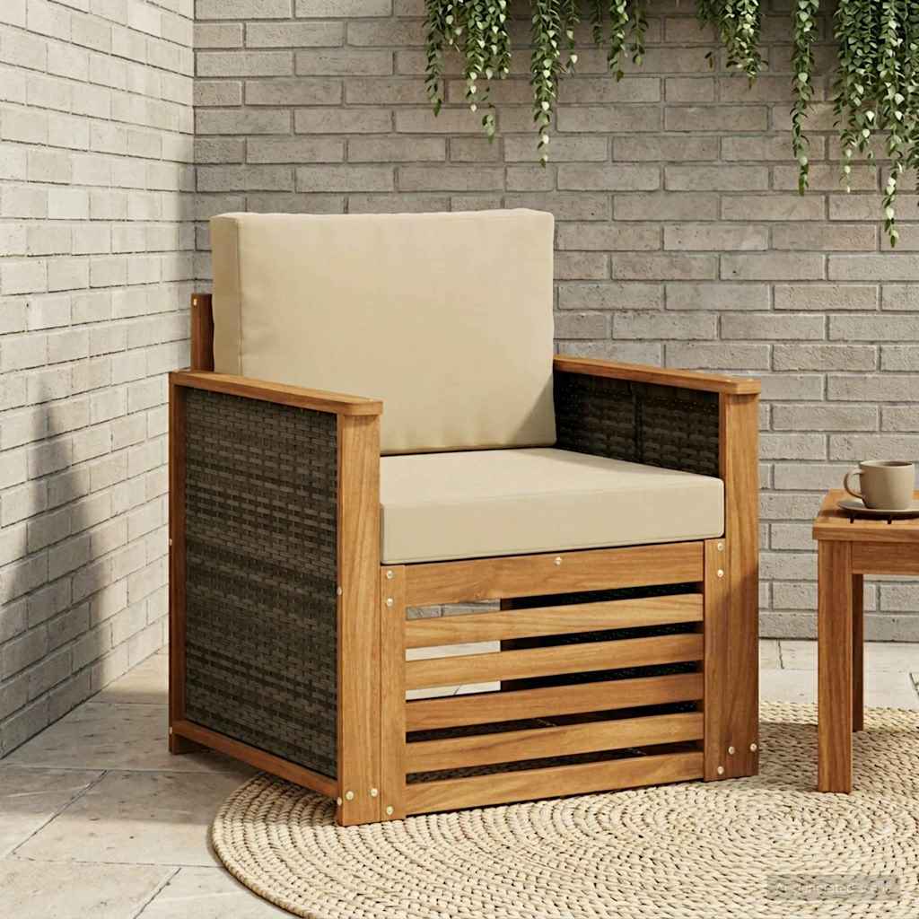 vidaXL Canapea Medie pentru Exterior natural