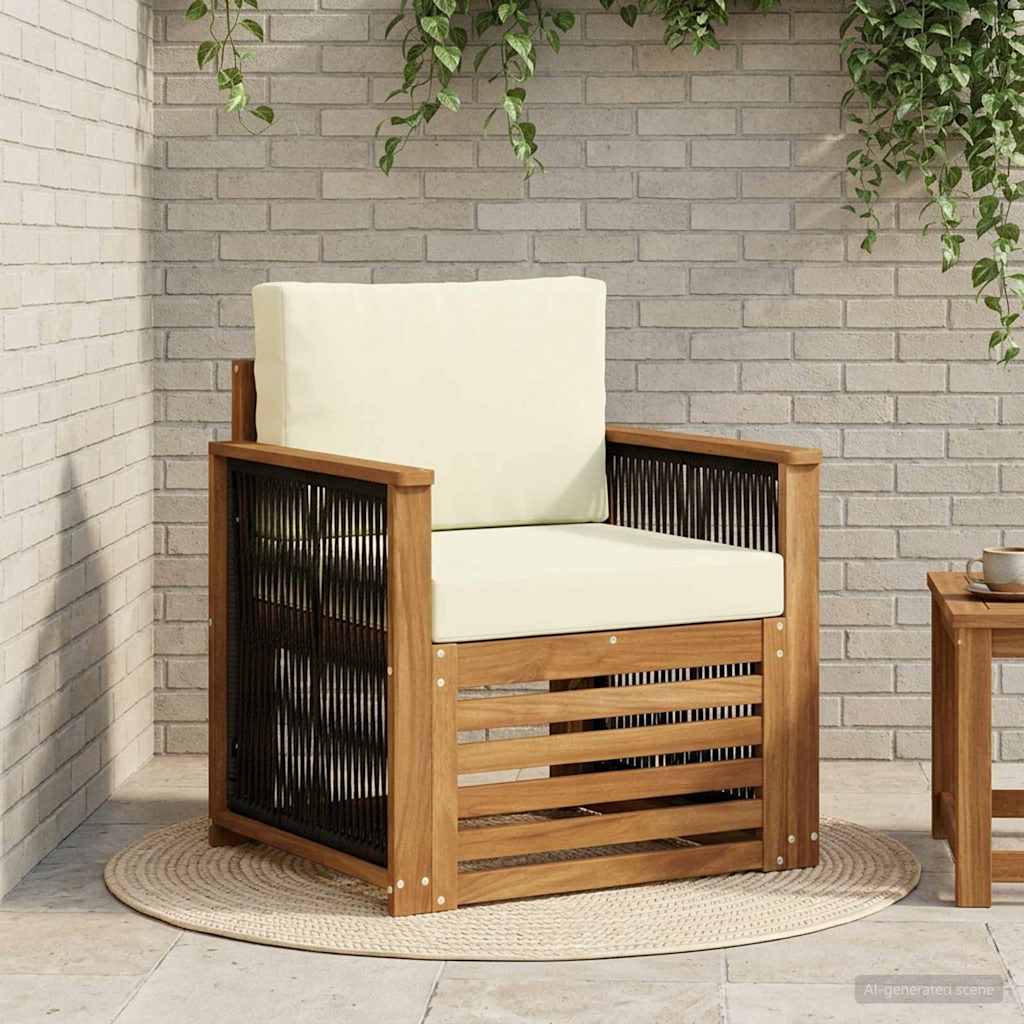 vidaXL Canapea Medie pentru Exterior natural