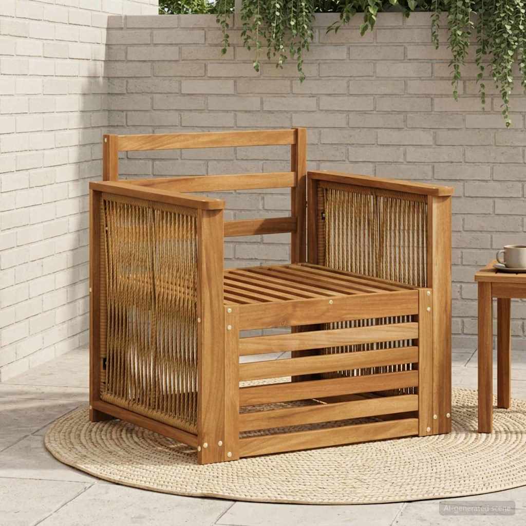 vidaXL Canapea Medie pentru Exterior natural