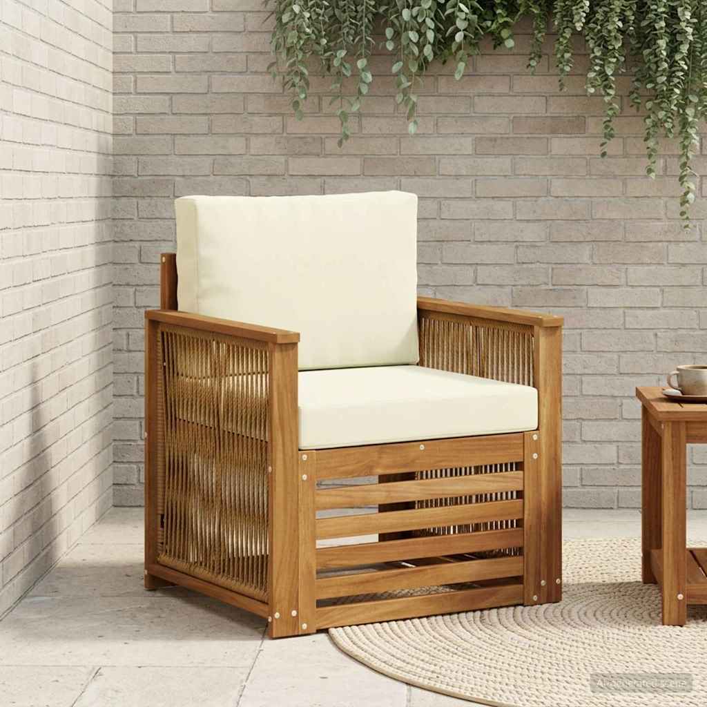 vidaXL Canapea Medie pentru Exterior natural