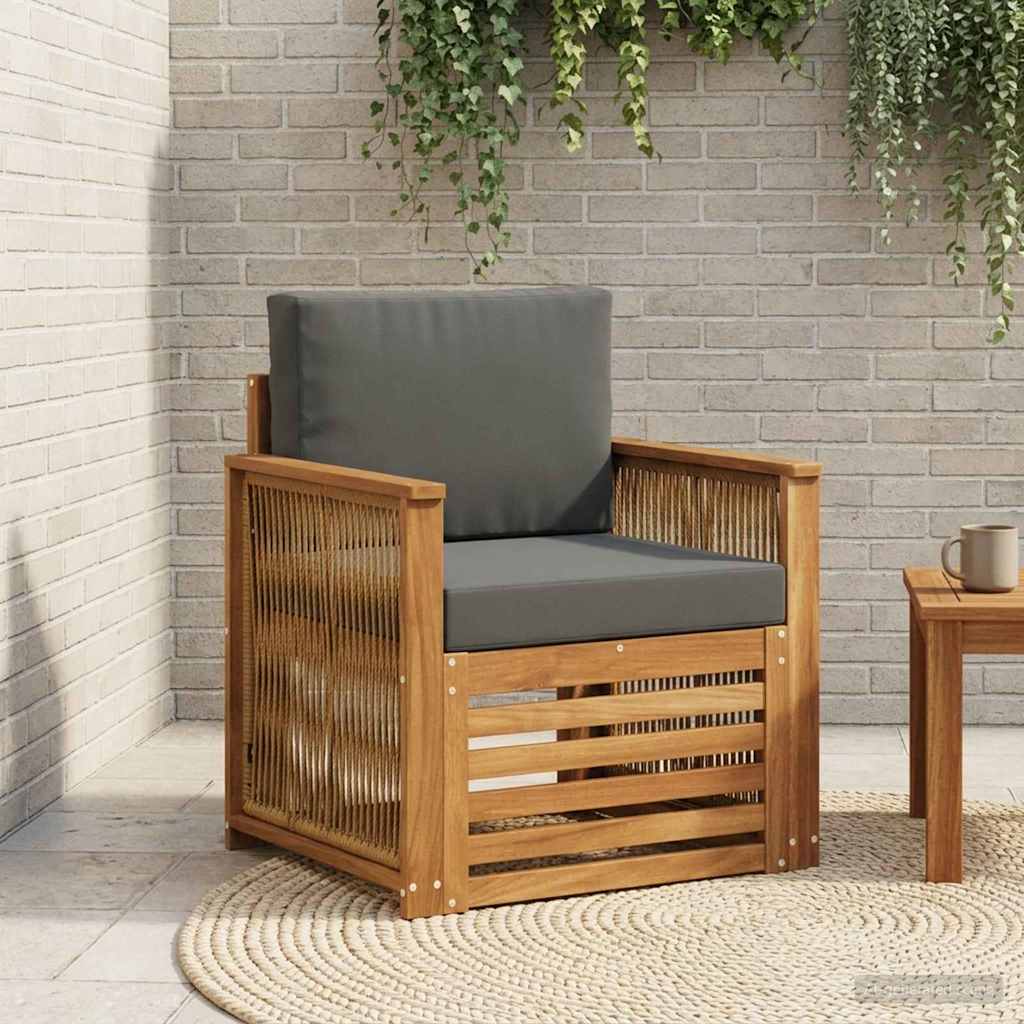 vidaXL Canapea Medie pentru Exterior natural