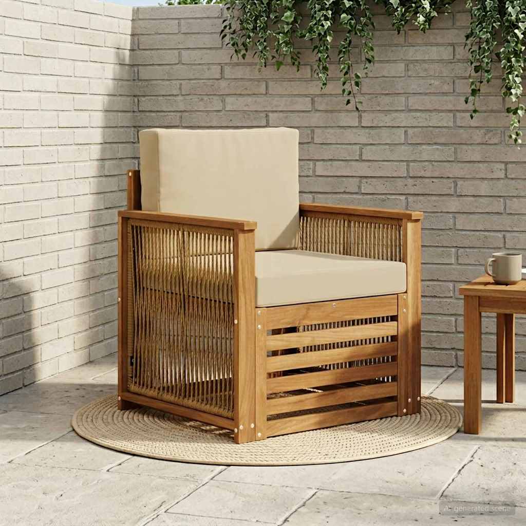 vidaXL Canapea Medie pentru Exterior natural