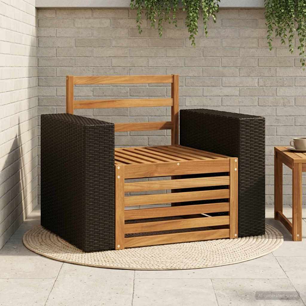 vidaXL Canapea Medie pentru Exterior natural