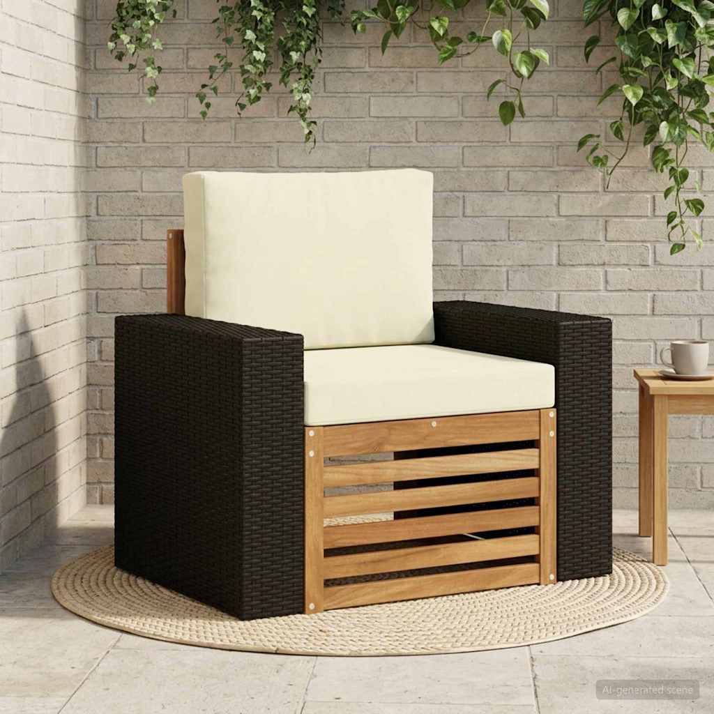 vidaXL Canapea Medie pentru Exterior natural