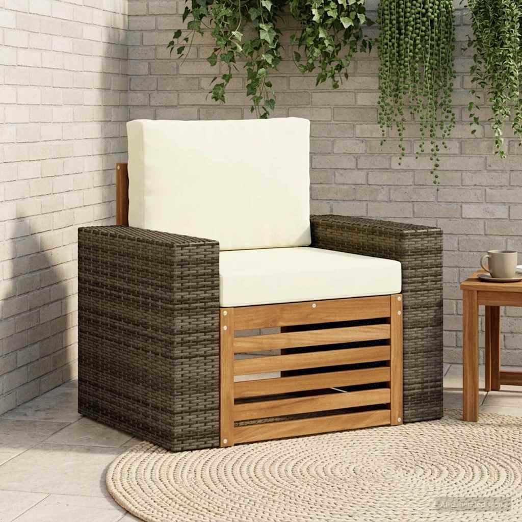 vidaXL Canapea Medie pentru Exterior natural