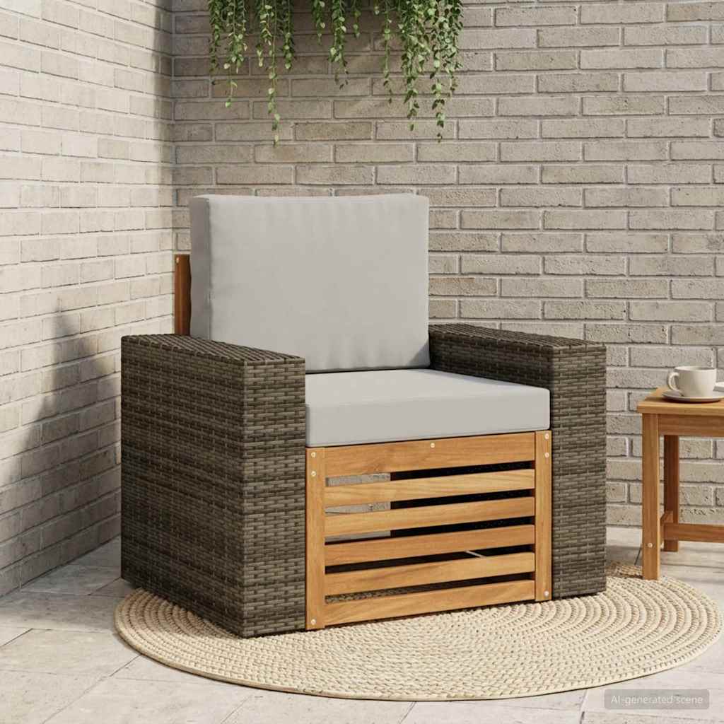 vidaXL Canapea Medie pentru Exterior Lemn Solid de Acacia natural