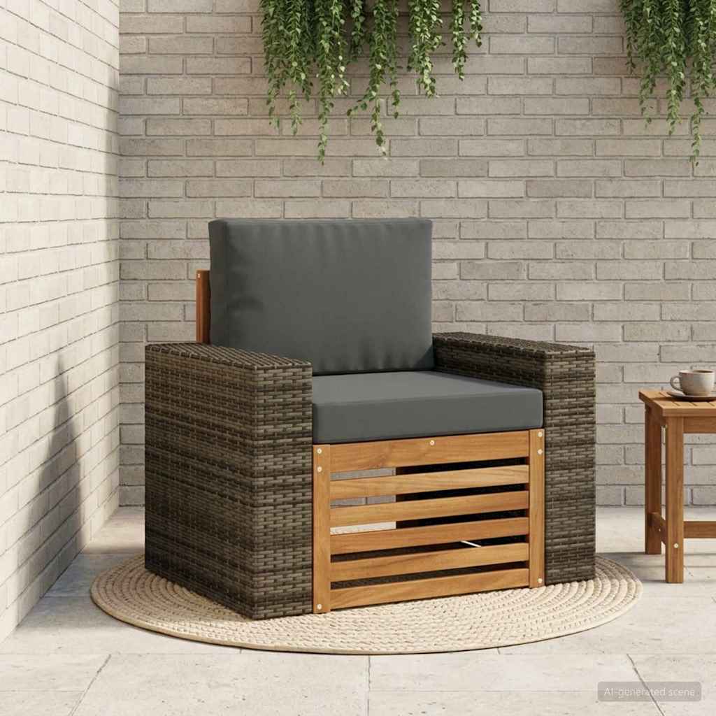 vidaXL Canapea Medie pentru Exterior Lemn Solid de Acacia natural