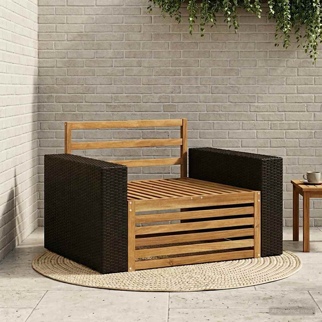 vidaXL Canapea Medie pentru Exterior natural