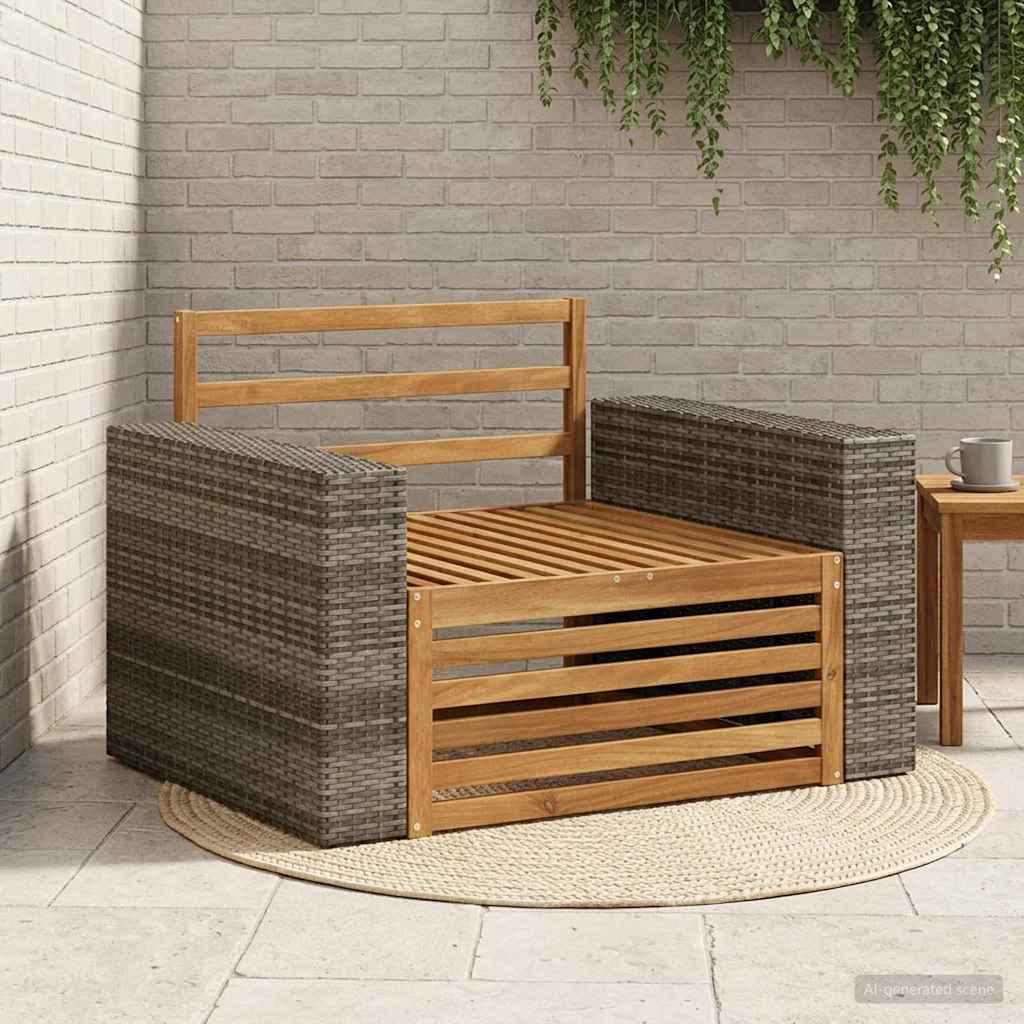 vidaXL Canapea Medie pentru Exterior natural