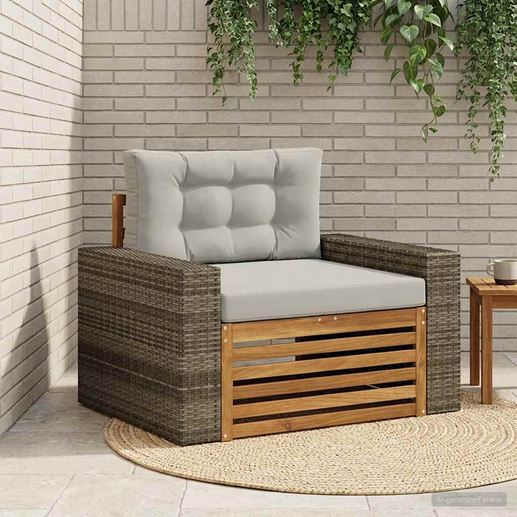 vidaXL Canapea Medie pentru Exterior natural